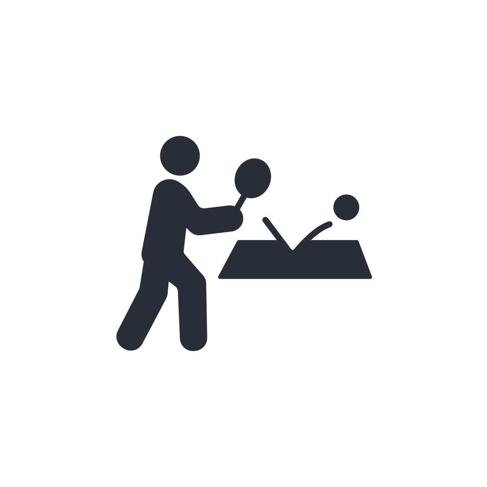 table tennis icon. .Editable stroke.linear style sign for use web design,logo.Symbol illustration. vector