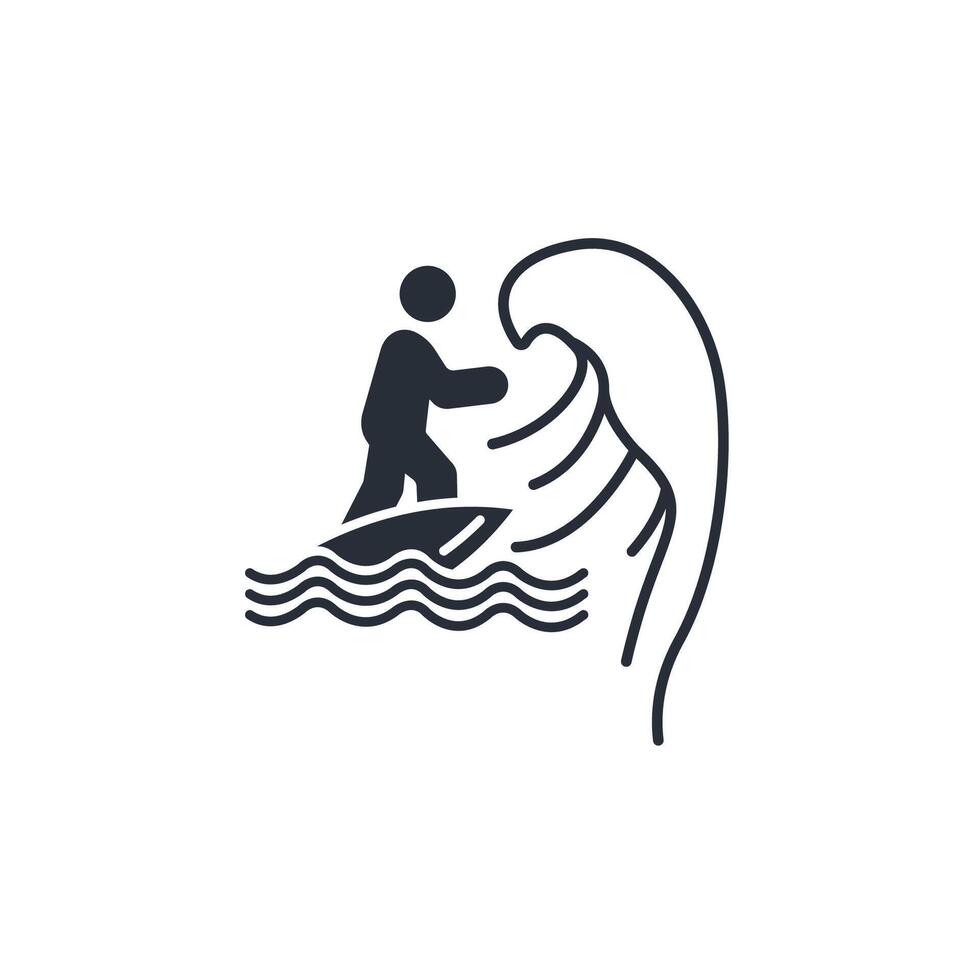 Water Sport icon. .Editable stroke.linear style sign for use web design,logo.Symbol illustration. vector