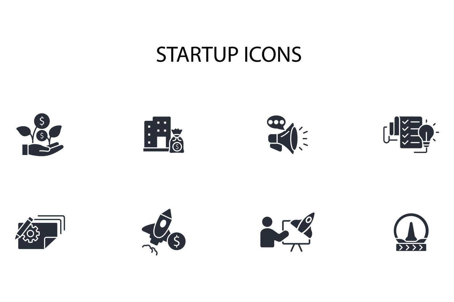 Startup icon set..Editable stroke.linear style sign for use web design,logo.Symbol illustration. vector
