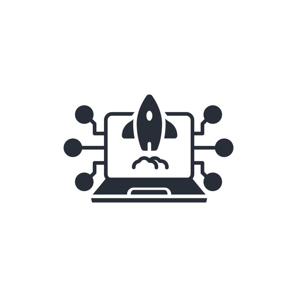 tech startup icon. .Editable stroke.linear style sign for use web design,logo.Symbol illustration. vector