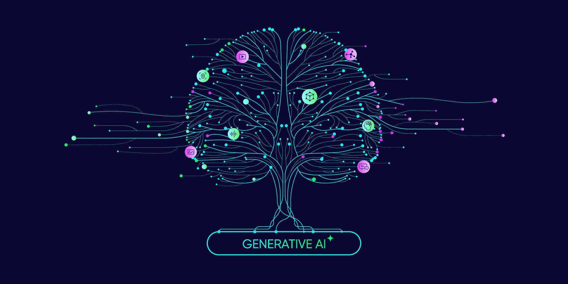 Illustration of abstract stream information. Big data, technology, AI, data transfer, data flow, , large language model, ai brain background vector