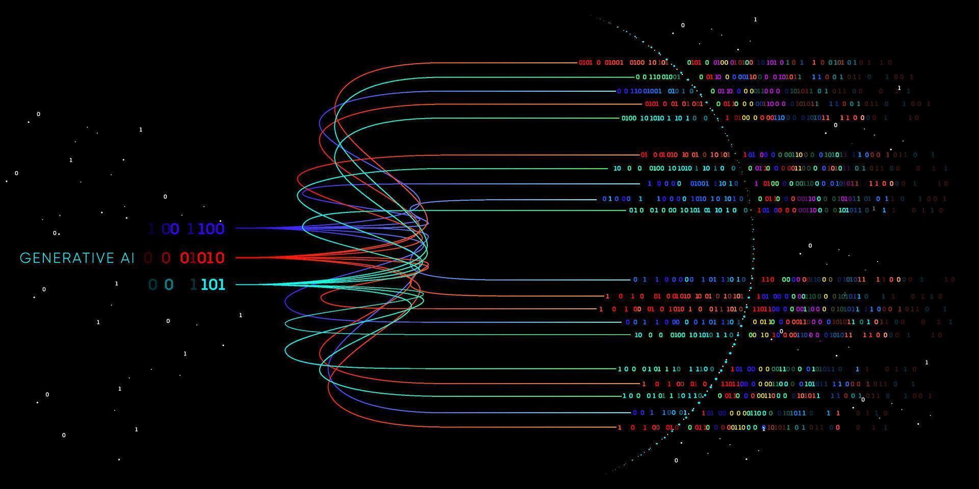 Illustration of abstract stream information with line and dot. Big data, technology, AI, data transfer, data flow, large language model, LLM vector