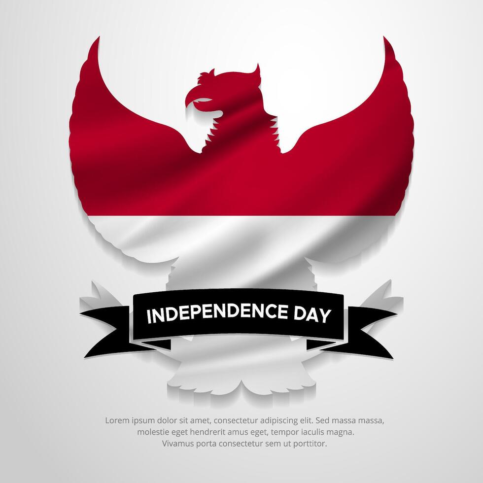 Indonesia Independence Day with eagle or garuda mascot. 79th Indonesia independence day vector