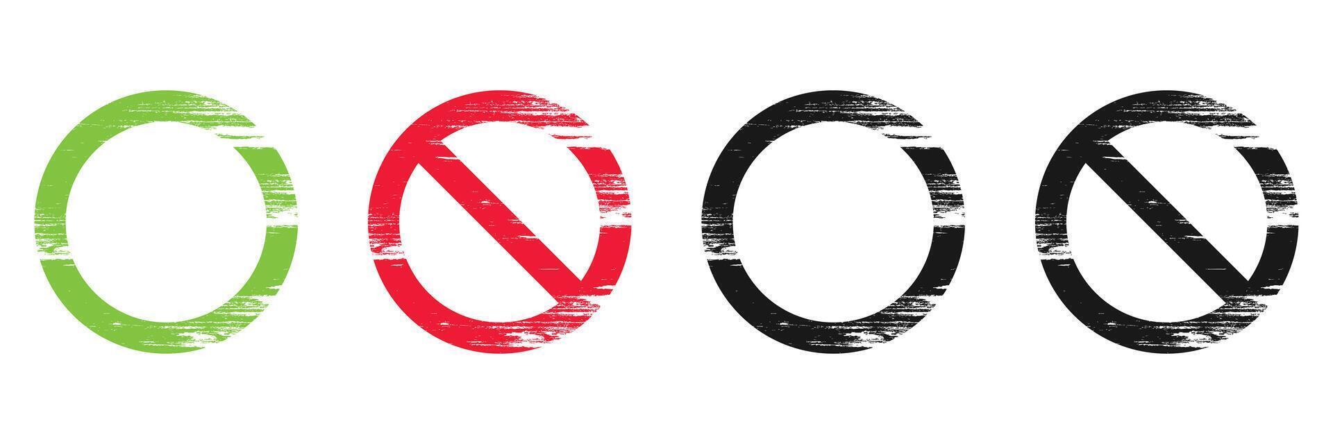 Prohibition, blocked, allowed, allowed, icons for design elements purposes vector