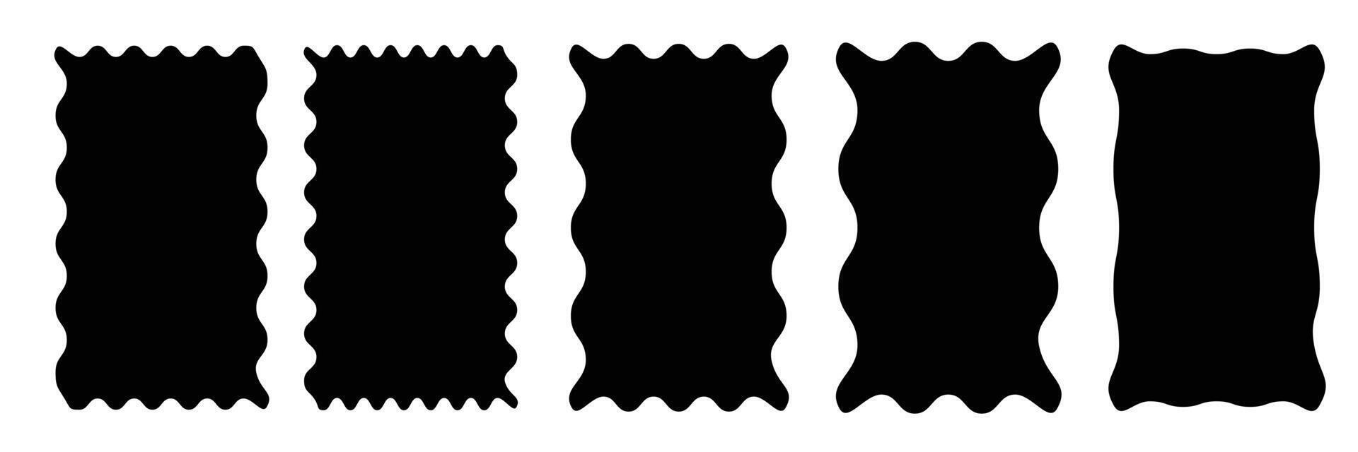 wavy abstract rectangular frame vector