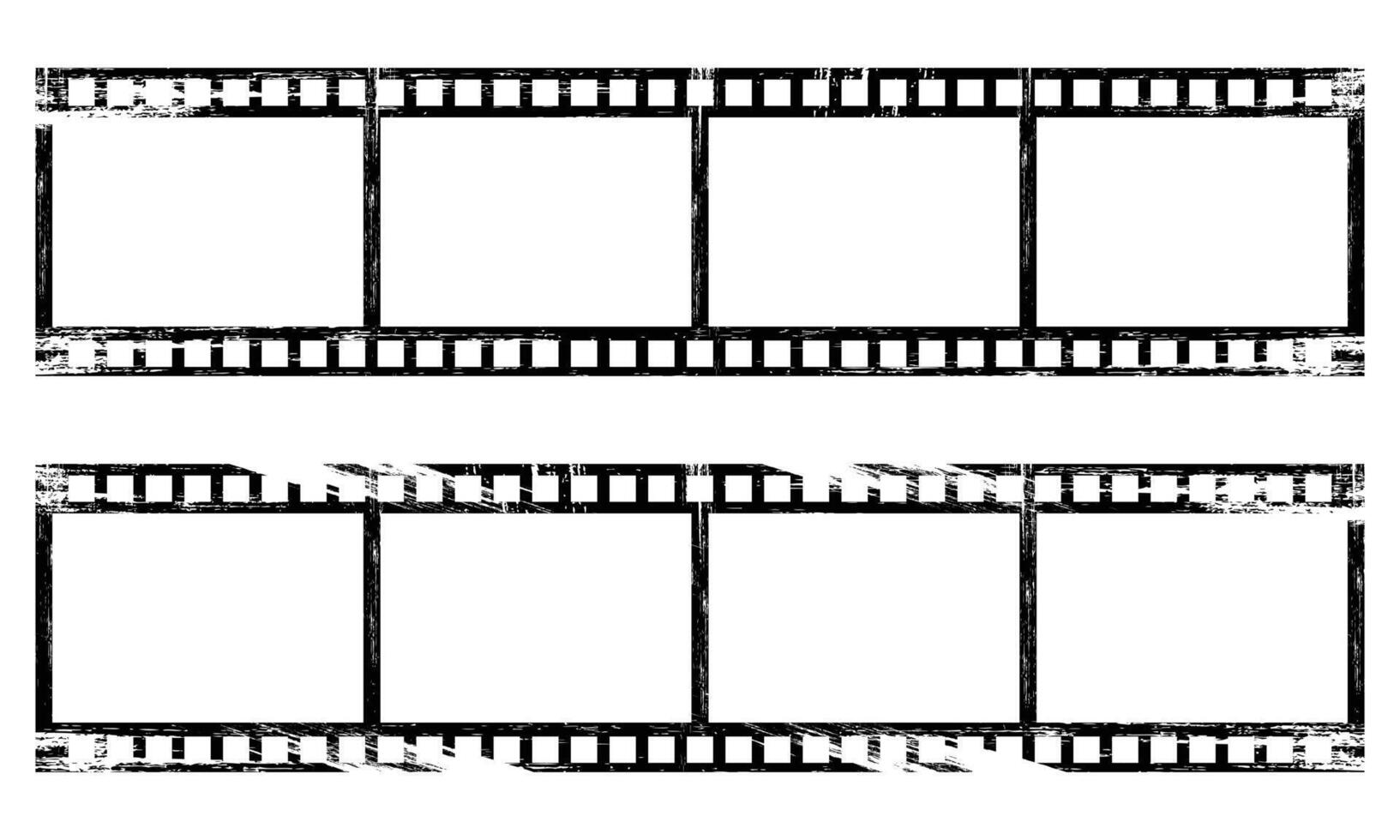 film strip icon isolated on background with texture brush. ribbon photo film strip frame, Film strip roll vector