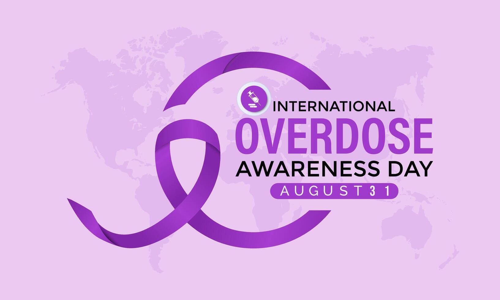 Overdose awareness day is observed every year on August 31. Banner poster, flyer and background design. Eps 10. vector