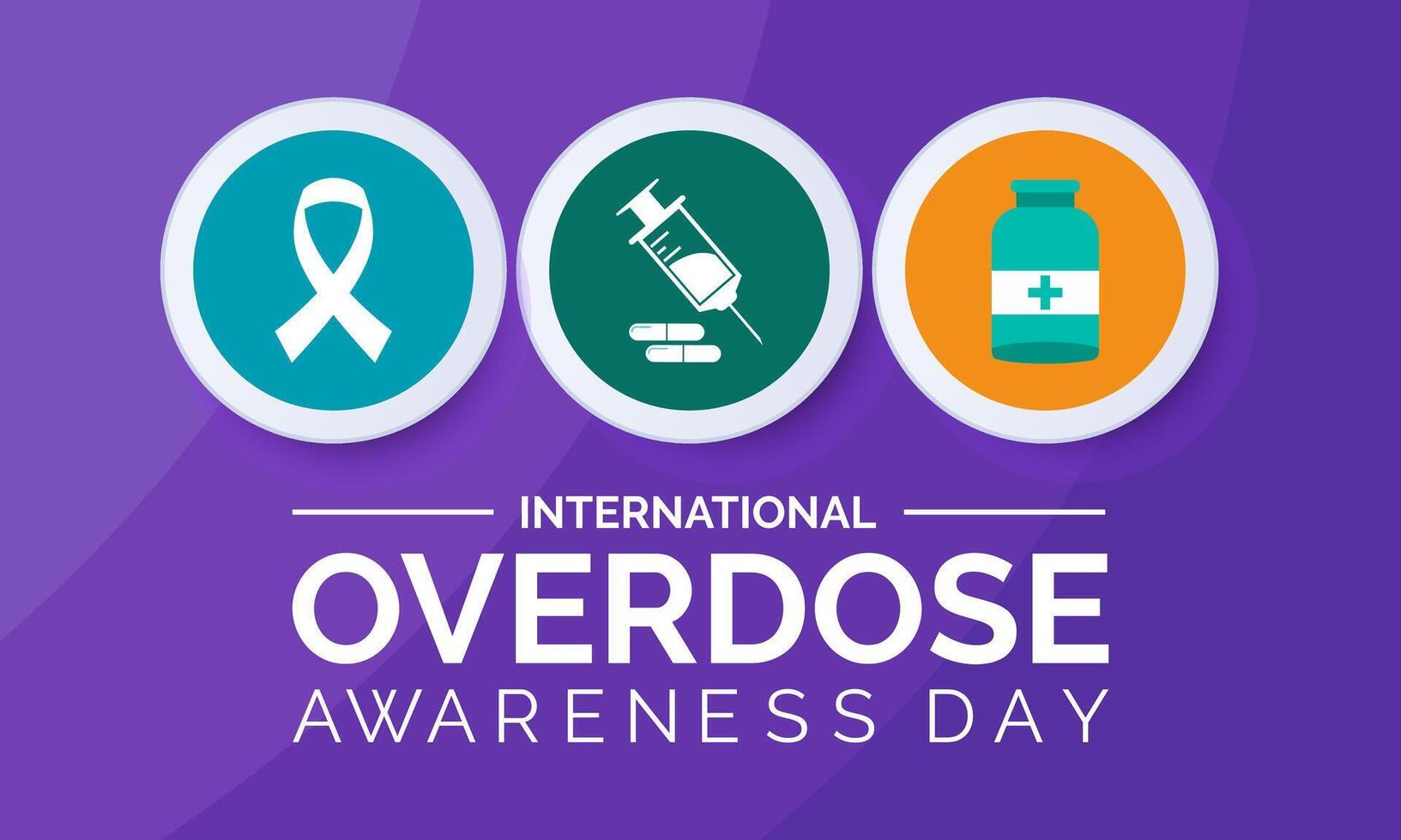 Overdose awareness day is observed every year on August 31. Banner poster, flyer and background design. Eps 10. vector