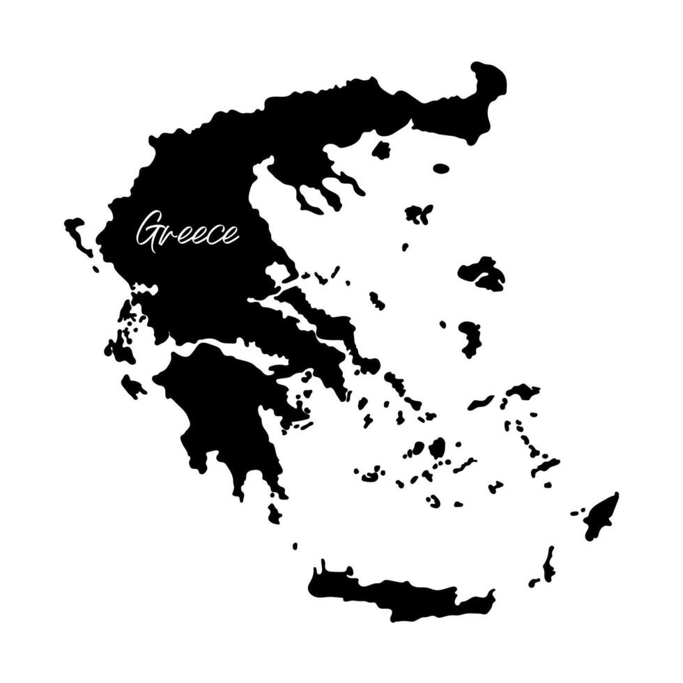 Black Silhouette of a Greece Country Map vector