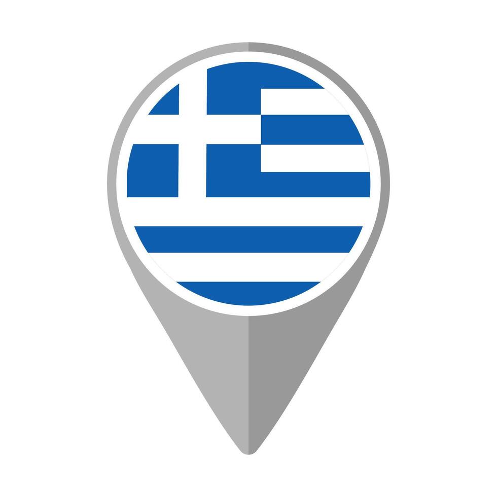 Greece Flag on Location Pin vector