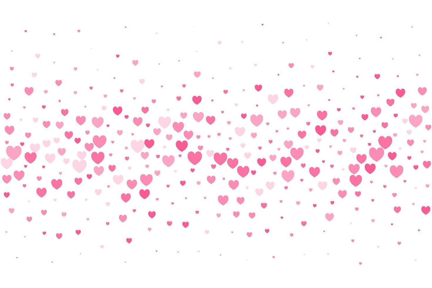 Love like background. Flying pink hearts frame for social media and decoration for valentine and mothers day. Border vector