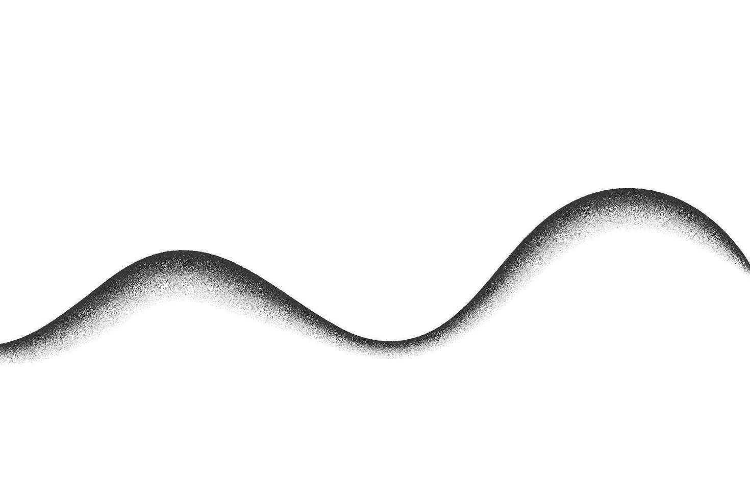 Sand mountain landscape with noise grainy gradient. Stipple dotted wavy line with grunge effect. Halftone dust gradation landscape isolated on white background. Spotted decorative shade. vector