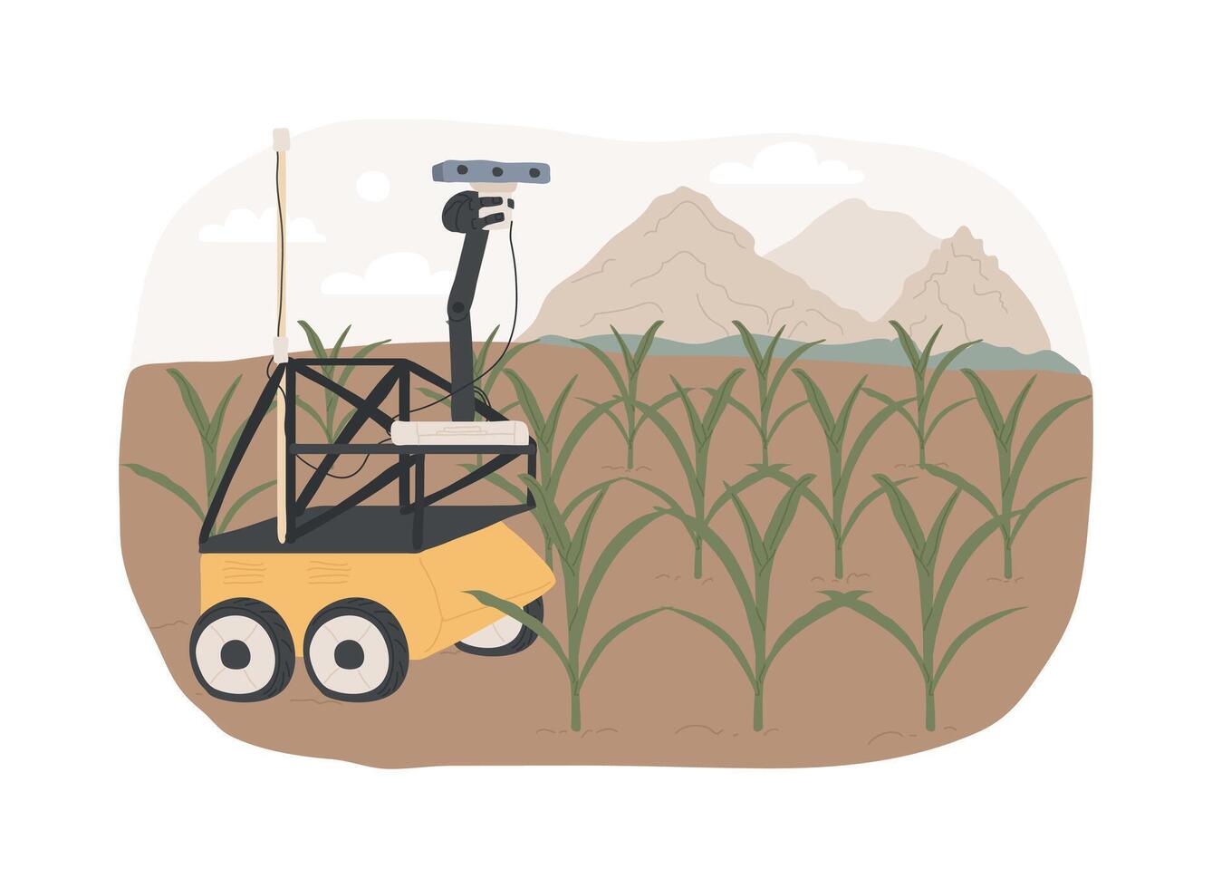 Phenotyping robots isolated cartoon illustrations. vector