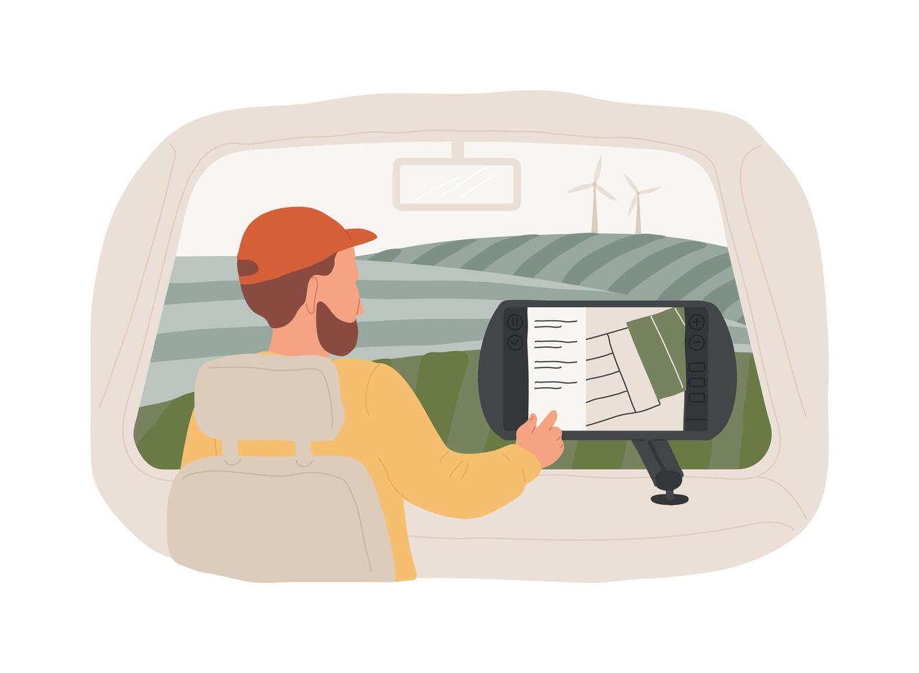 GPS based plant mapping isolated cartoon illustrations. vector