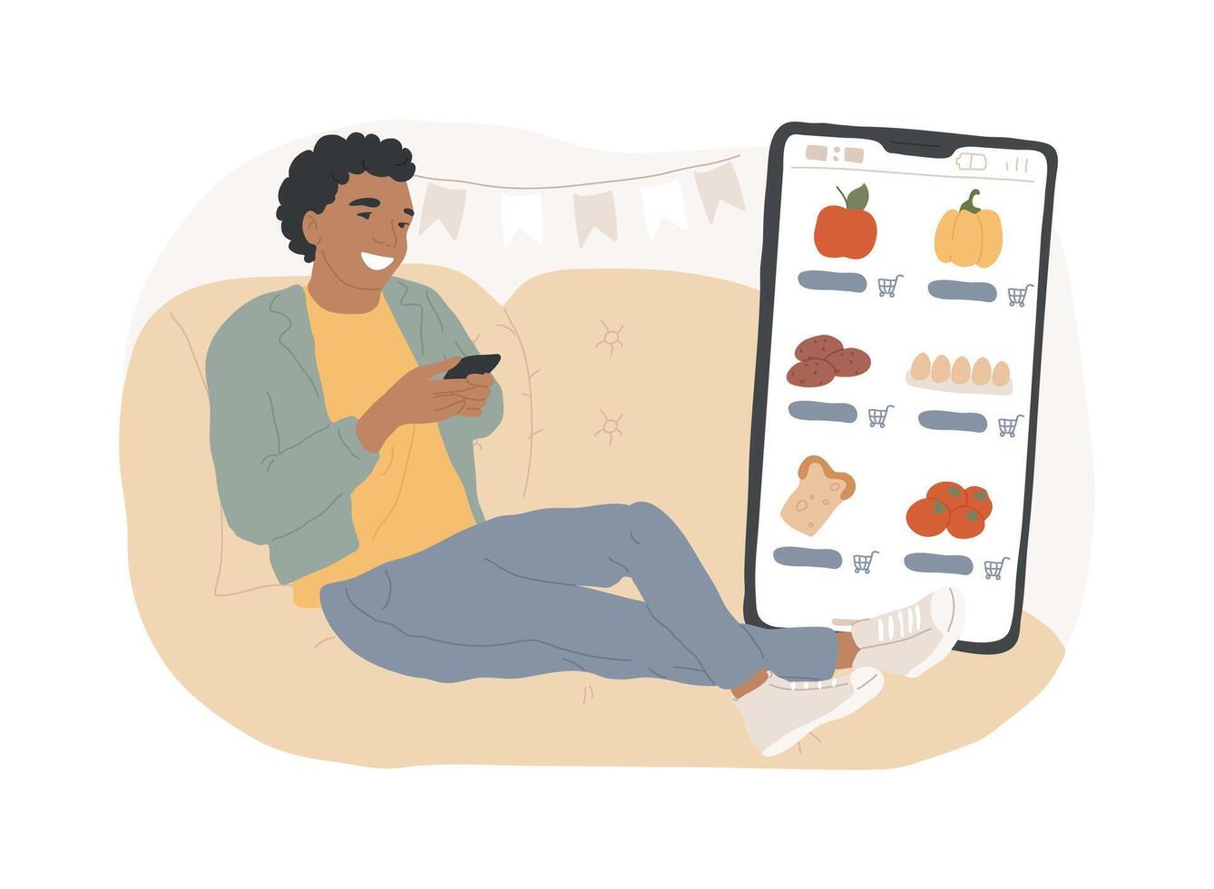 Making order online isolated cartoon illustrations. vector