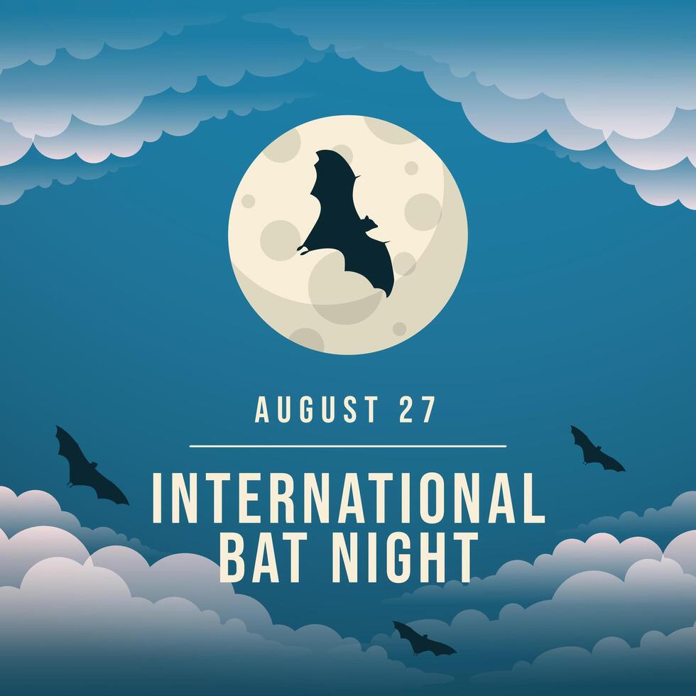 International Bat Night. Flat design. Flat. Good for template usage. eps 10. vector