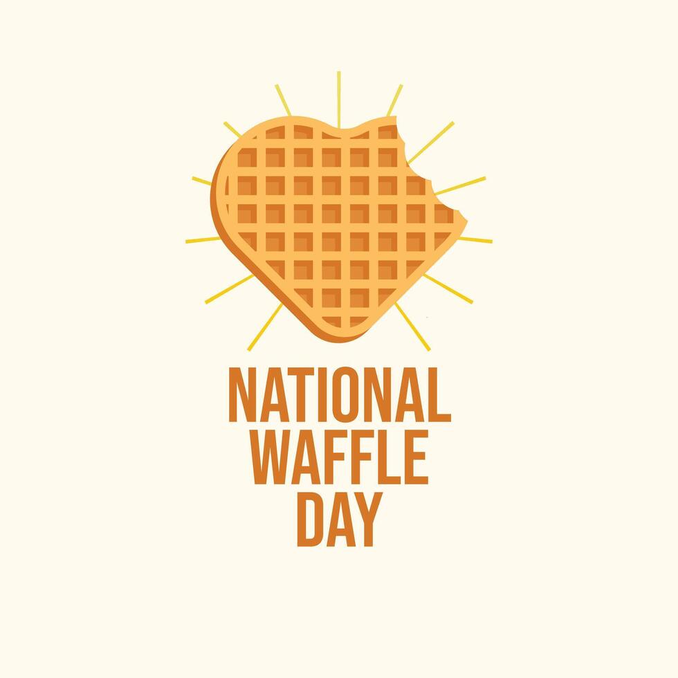 National Waffle Day flat design. design ribbon. good for usage. template celebrate. eps 10. vector