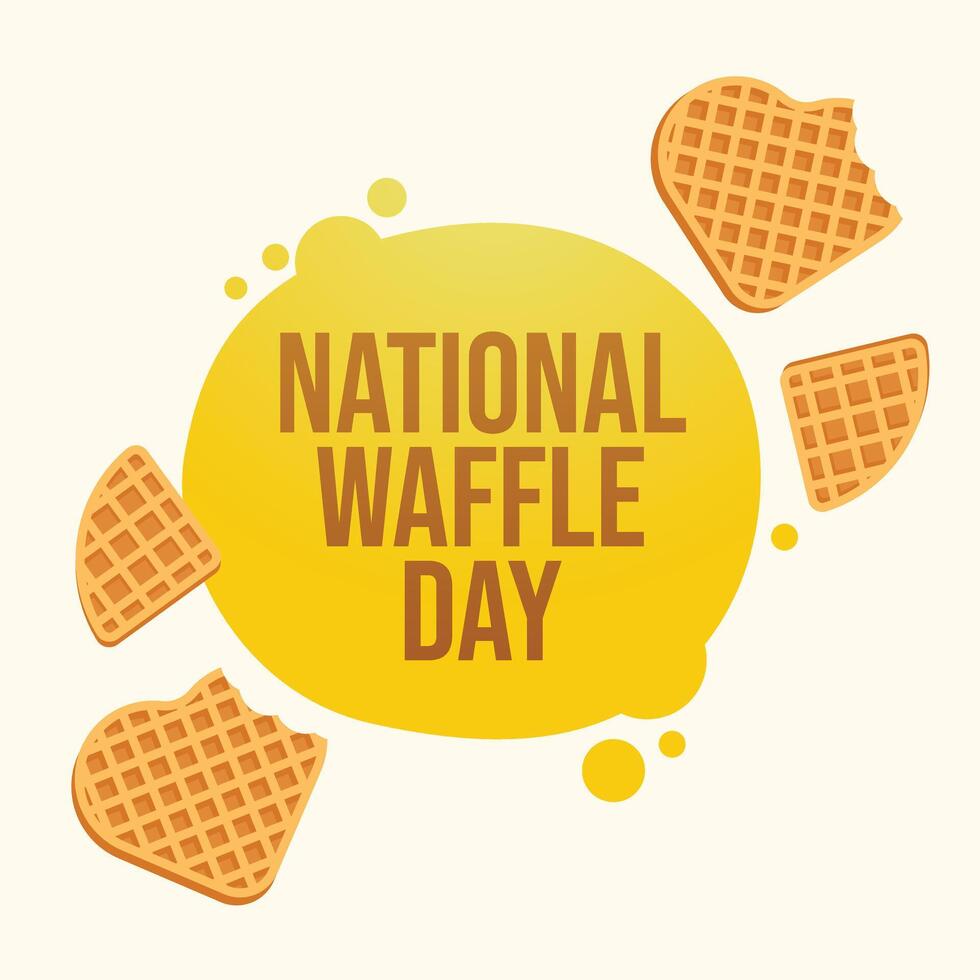 National Waffle Day flat design. design ribbon. good for usage. template celebrate. eps 10. vector