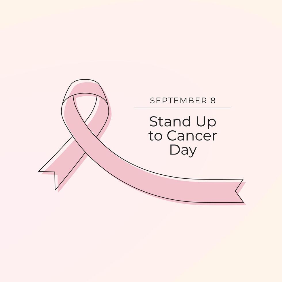 Stand Up To Cancer Day. Line art design. Design ribbon line art. Continuous line. Good for usage template. eps 10. vector