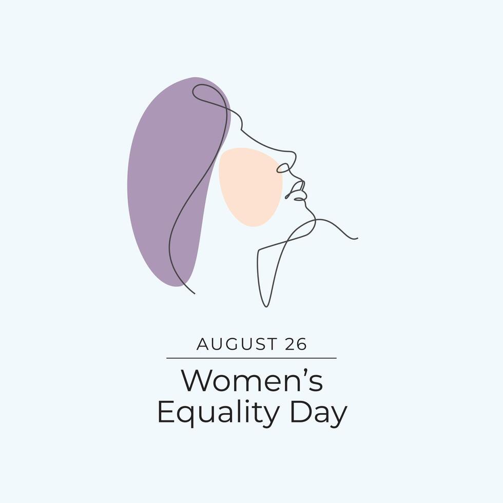 Womens Equality Day. Line art design. Line art. Continuous line. eps 10. vector