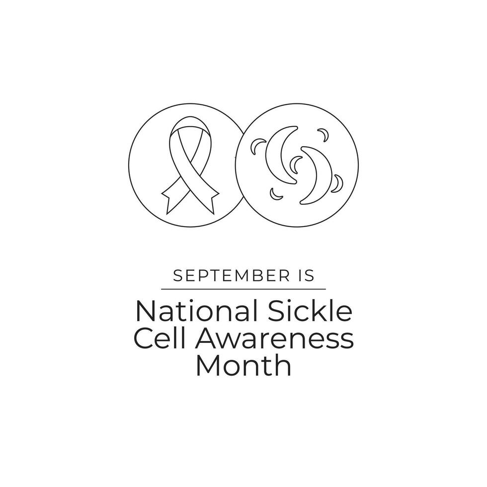 National Sickle Cell Awareness Month line art design. line ribbon. eps 10. continuous line. for celebration. vector