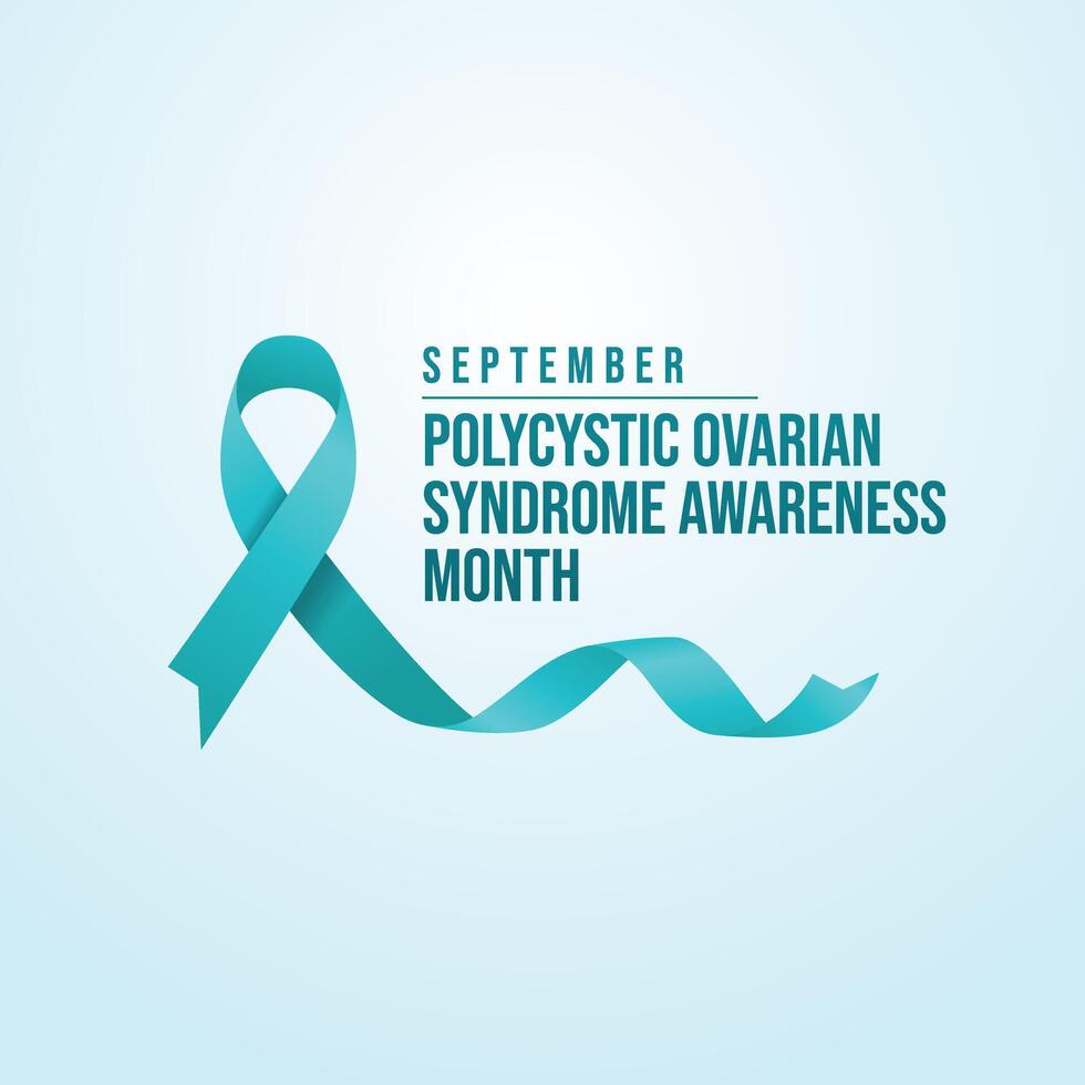 Polycystic Ovarian Syndrome Awareness Month. Flat art design. Design ribbon. Good for usage template ccelebration. eps 10. vector