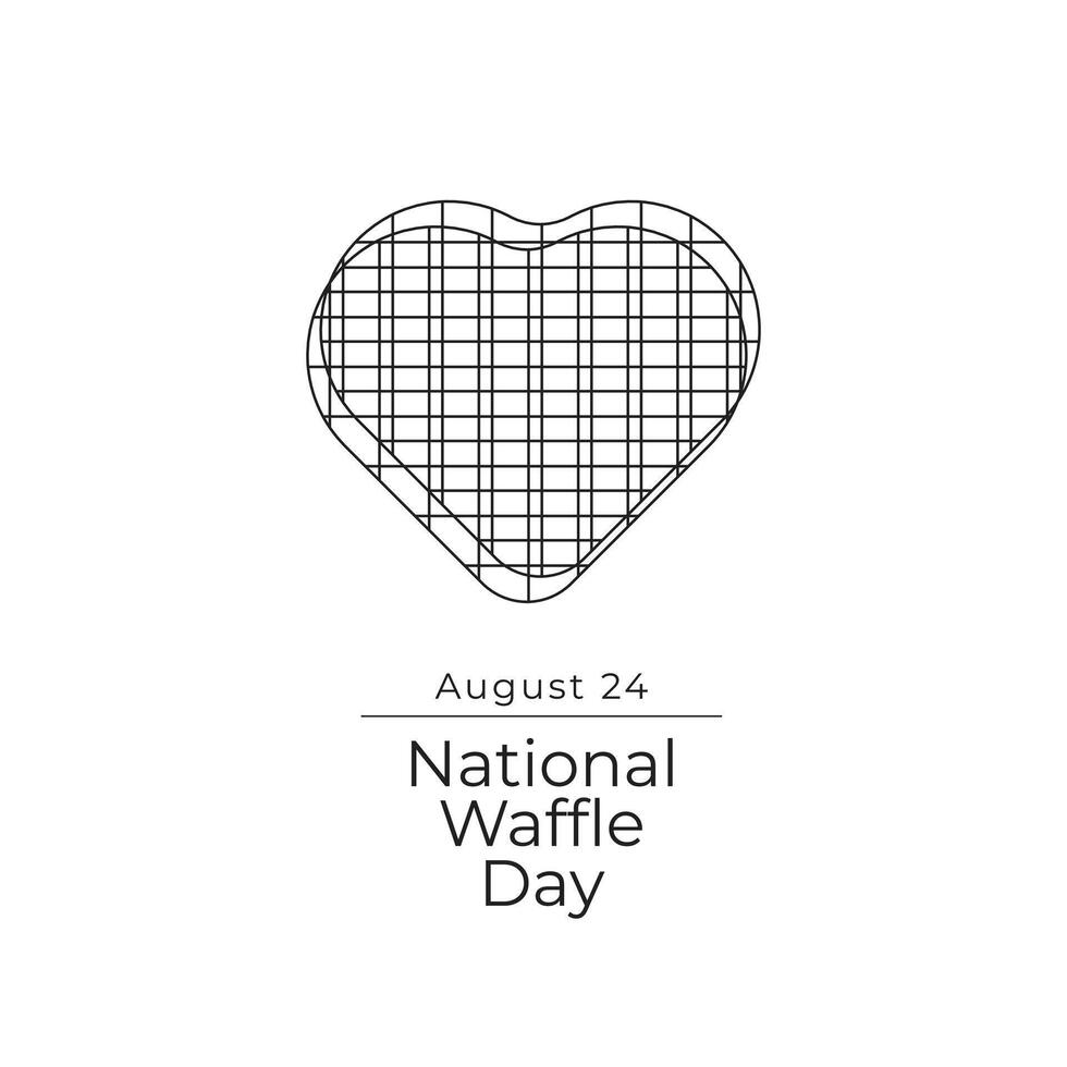National Waffle Day line art design. line ribbon. eps 10. for celebration. continuous line. vector