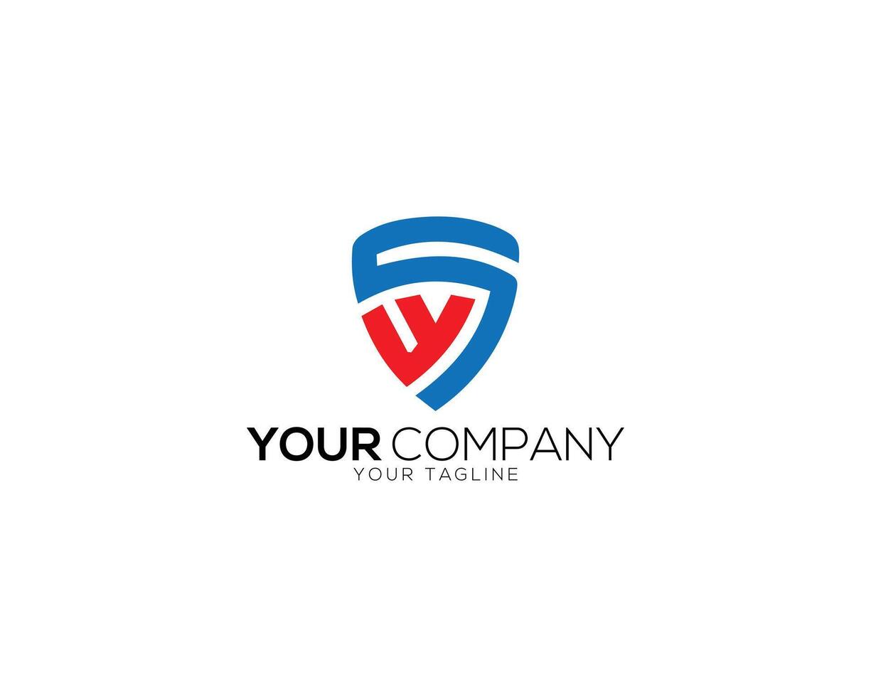 Letter SF or FS logo design monogram with shield emblem template. vector