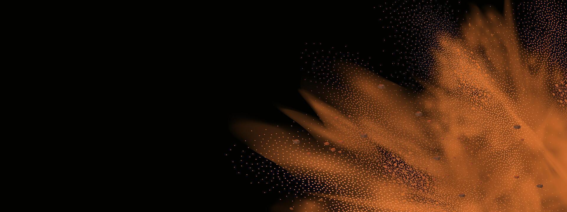 background of a sand explosion with dirt and cloud smoke. Brown sandstorm splash and dirty ground with a textured wind effect.Yellow flying particles and stone. vector