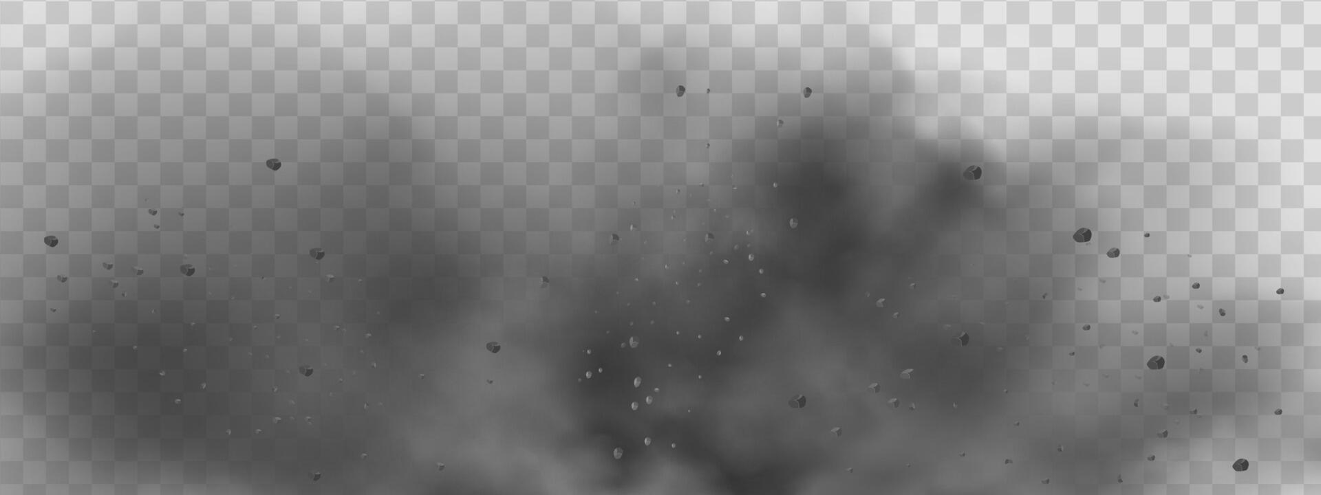 background of a sand explosion with dirt and cloud smoke. Brown sandstorm splash and dirty ground with a textured wind effect.Yellow flying particles and stone. vector