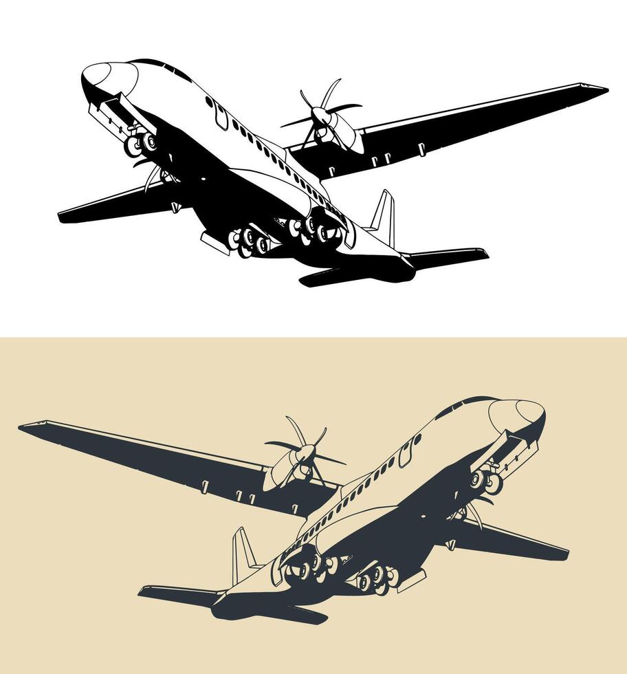 Turboprop transport aircraft vector