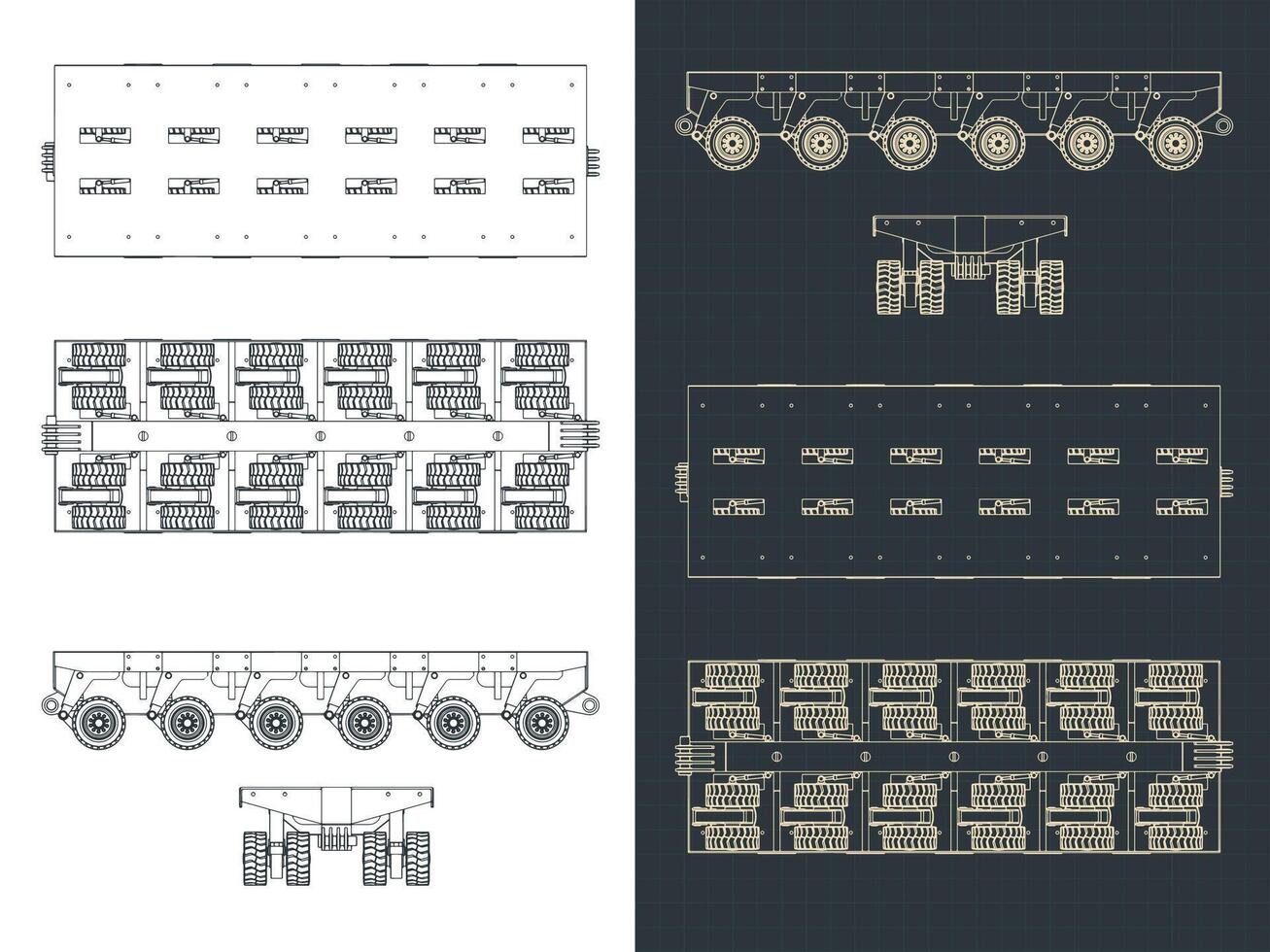 Self Propelled Modular Transporter Drawings vector