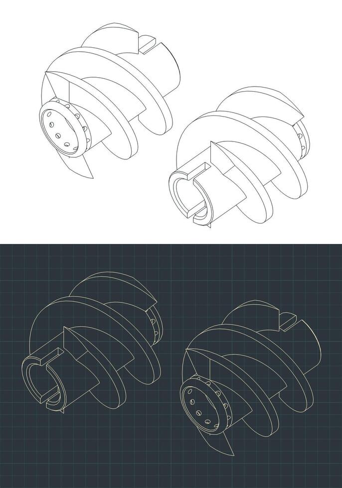Inducer isometric drawings vector