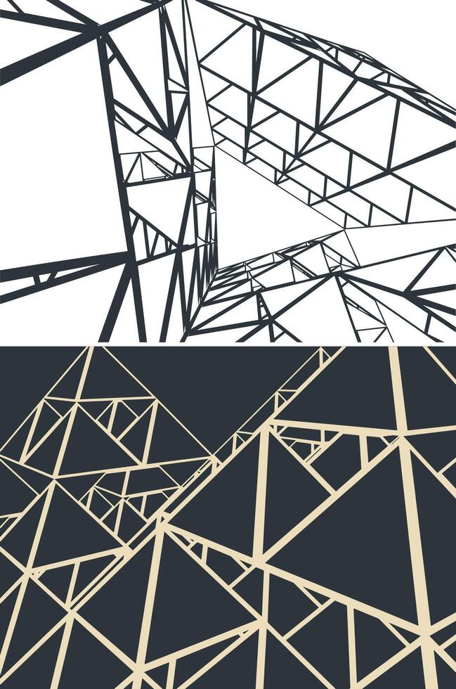 Abstract geometric structure illustration vector