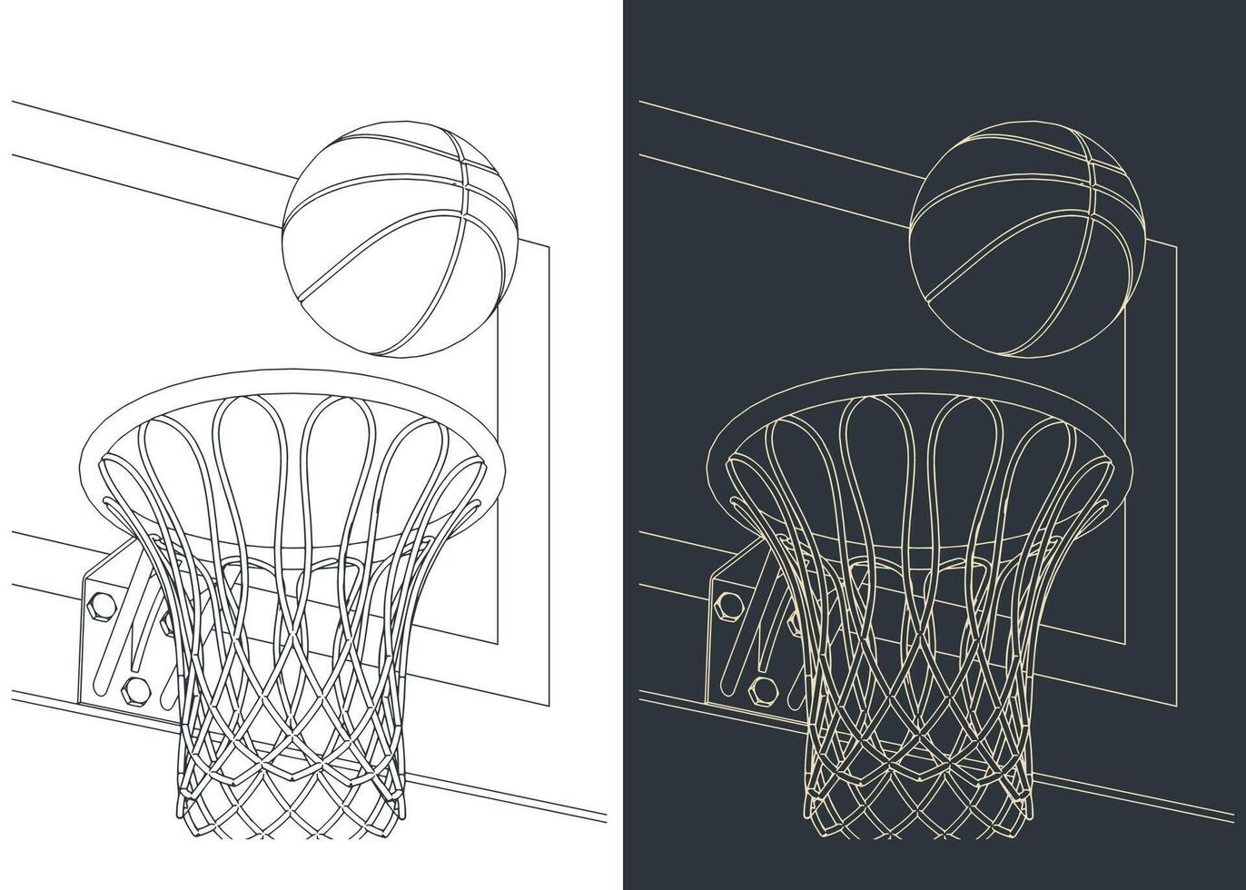 Basketball hoop and ball vector