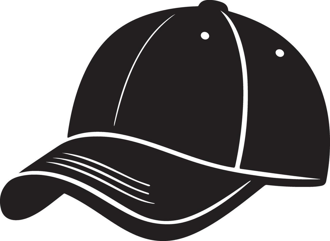 Baseball hat icon. Cap silhouette illustration. vector