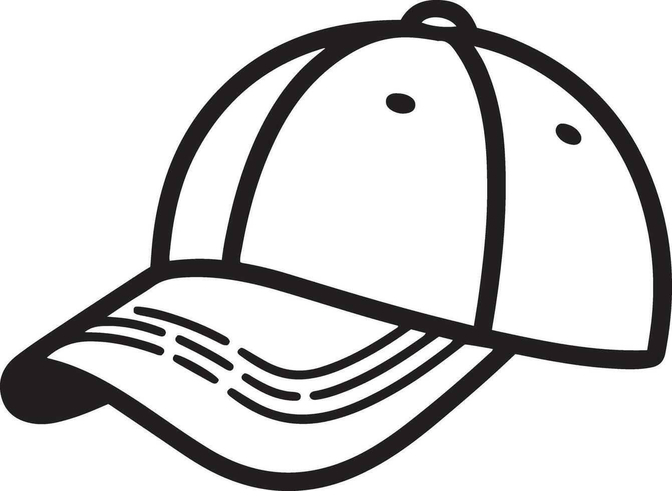 Baseball hat icon. Cap outline silhouette illustration. vector