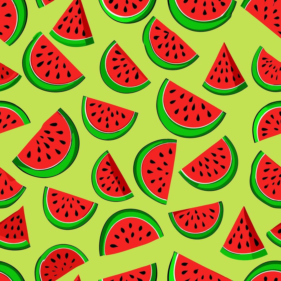 seamless pattern with watermelon vector
