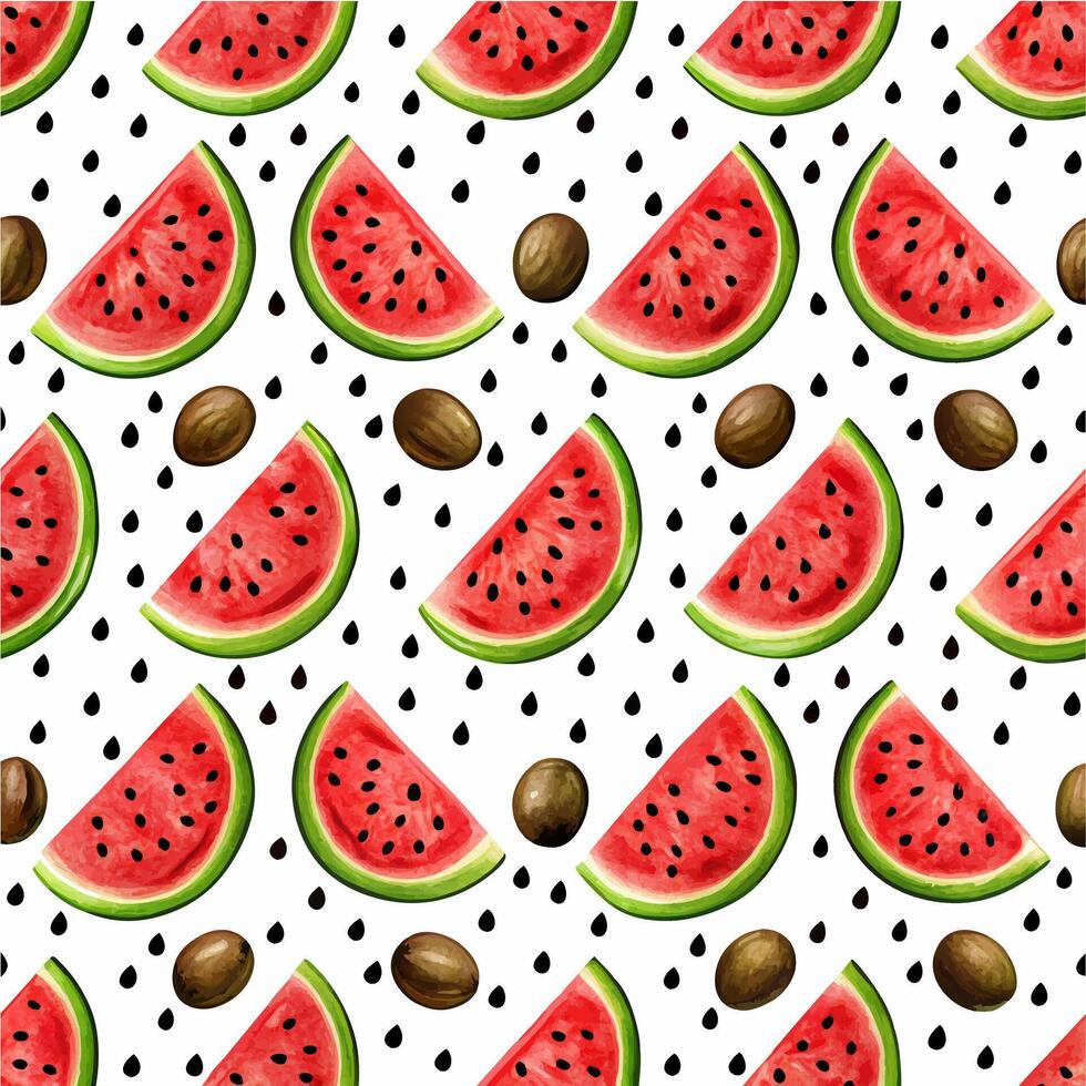 seamless pattern with watermelon vector