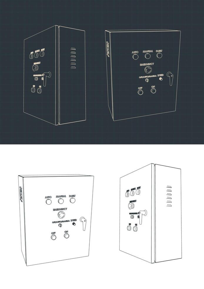 Electrical cabinet illustrations vector