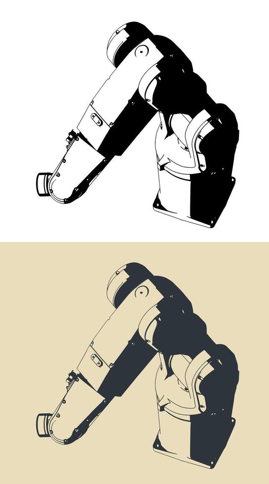 Industrial robot illustration vector
