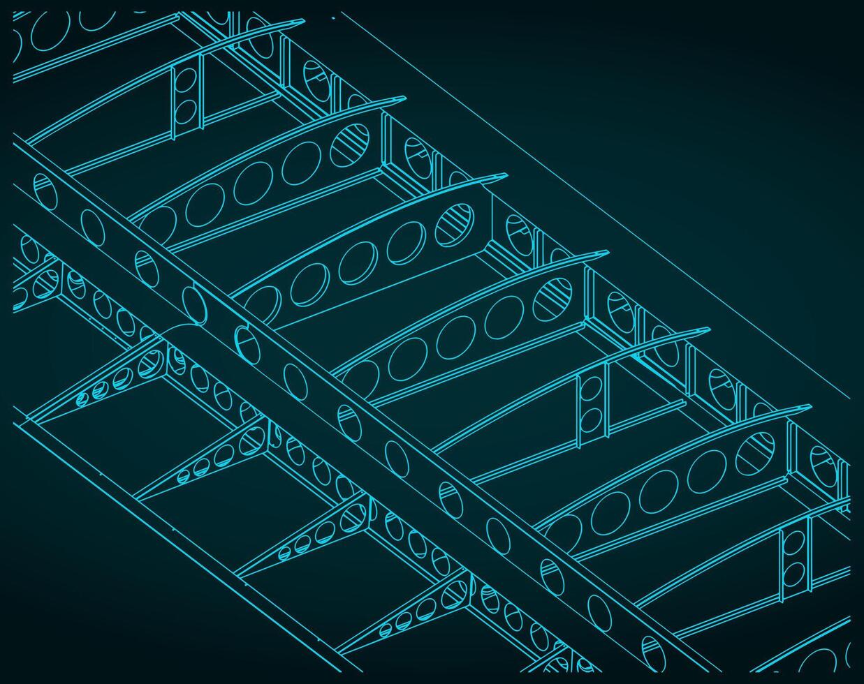 Aircraft Wing Structure vector