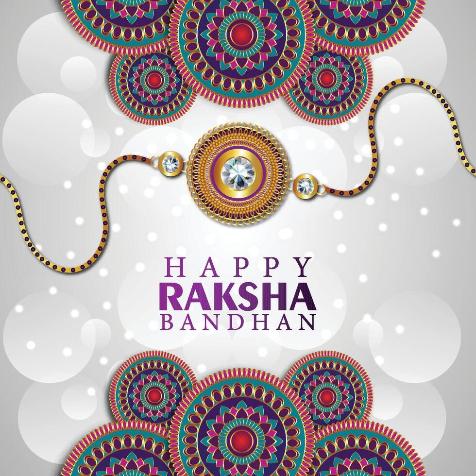 Happy raksha bandhan celebration greeting card vector