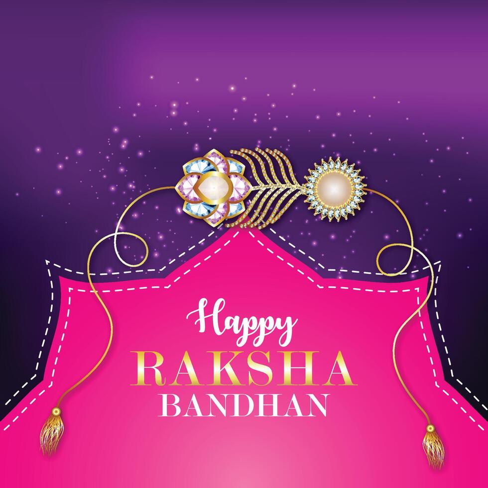 happy raksha bandhan with creative background vector