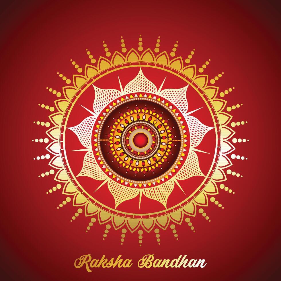 Creative raksha bandhan celebration banner with crystal rakhi vector