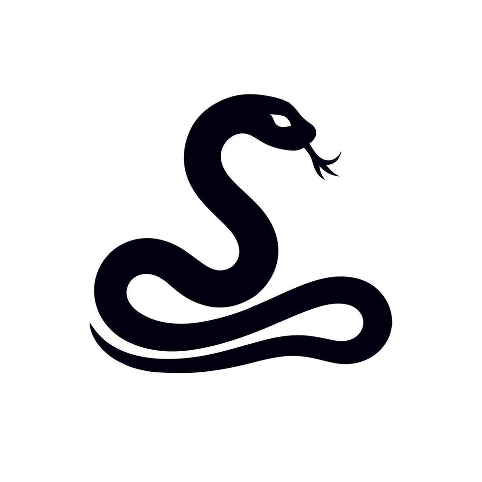 Silhouette of Snake Simple Design, rasal viper snake vector