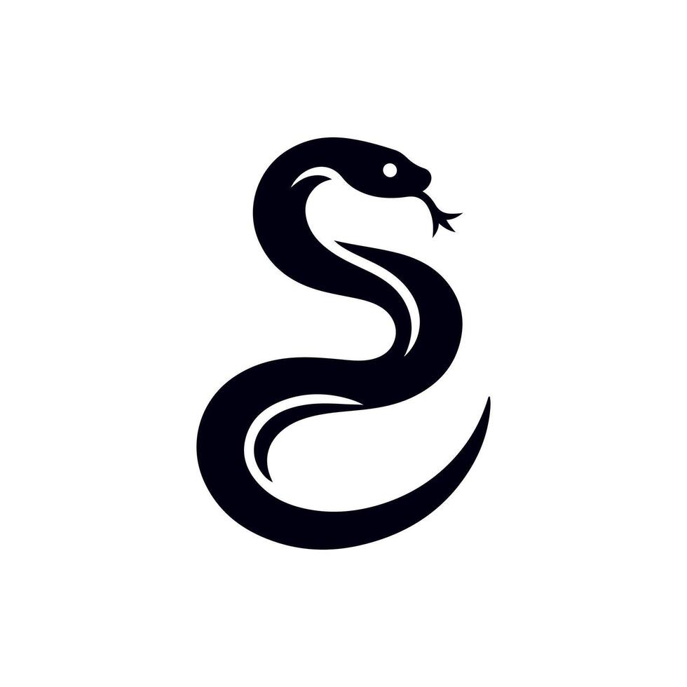 Silhouette of Snake Simple Design, rasal viper snake vector
