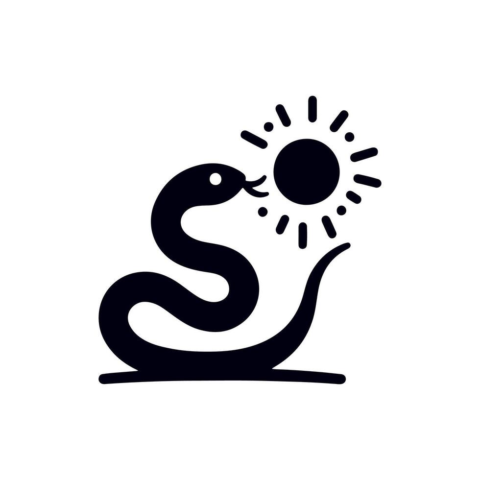 Silhouette of Snake Simple Design, rasal viper snake vector
