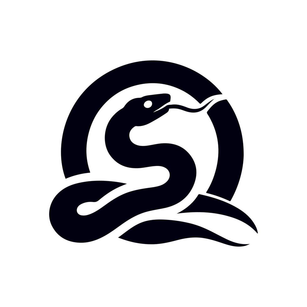 Silhouette of Snake Simple Design, rasal viper snake vector