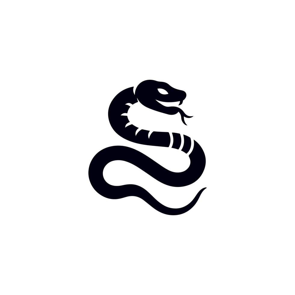 Silhouette of Snake Simple Design, rasal viper snake vector